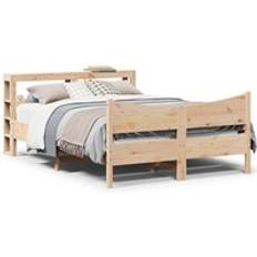 Beds & Mattresses Berkfield Home Bed Frame with Headboard 150x200 cm King Size Solid Wood Pine - Brown