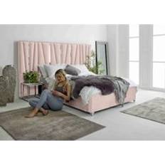 Eleganza Mila Pink Plush Velvet Super King Bed Frame