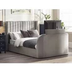 Double ottoman tv bed Julian Bowen Clara 4ft6 Double Light Grey Fabric Ottoman TV Bed Frame