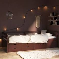 Single Bed,Adult bed,Bed Frame with Storage without Mattress Dark Brown 90x200 cm VSVS976445