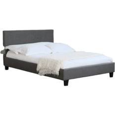 Beds & Mattresses Comfy Living 4Ft Small Double Modern Fabric Bed Frame In Dark Grey