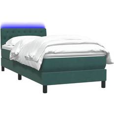Sängar & Madrasser vidaXL Ramsäng Med Madrass Mörkgrön 90x220 cm Sammet Kontinentalsäng
