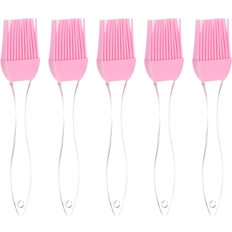 Unique Bargains 5 Pcs Silicone Pastry Brush 1.97 x 6.5 in Pink Kitchen Utensil