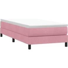 vidaXL Resårsäng Utan Madrass Rosa 100x220 cm Sammet Kontinentalsäng