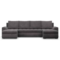 Mebligo Foresta U-Shaped Dark Grey Sofa 302cm 4 Seater