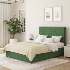 Green Beds Aspire Taylor Kingsize Velvet End Lift Ottoman - Green Frame Bed