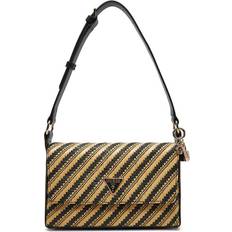 Raffia Handbags Guess Simona Raffia Mini Shoulder Bag - Black