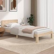 Beds & Mattresses Berkfield Home Bed Frame Solid Wood Pine 100x200 cm - Brown