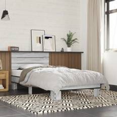 Beds & Mattresses Berkfield Home Bed Frame without Mattress Grey Sonoma 75x190 cm Small Single