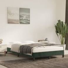 Green Bed Frames Berkfield Home Bed Frame without Mattress 120x190 cm Dark Green