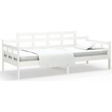 Bianco Letti con Struttura vidaXL Day White Solid Wood Pine 80 x 200 cm Frame Bed