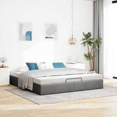 King ottoman bed frame vidaXL Ottoman Bed Frame without Mattress Dark Grey Super King