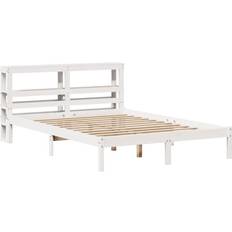 vidaXL Bed Frame Without Mattress 135x190 cm Double Solid Wood Pine