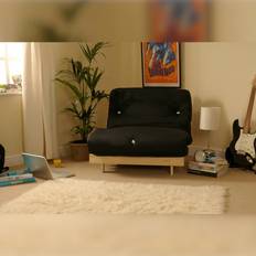 Comfy Living 3Ft Single Luxury Futon Mattress And Base Set In Black