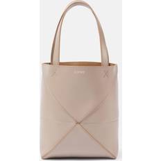 Loewe Puzzle Fold Mini Leather Tote Bag - Beige