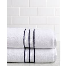 Superior Solid Long-Staple Combed 2Pc Turkish Cotton Set Bath Towel White, Blue