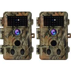 Trail Cameras BlazeVideo 2-Pack No Glow Trail Game Deer Cameras Night Vision 24MP 1296P H.264 Video Motion Activated 0.1S Trigger Time Waterproof for Outdoor Wildlife Hunting and Home Security Surveillance Photo Video Model