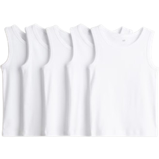 H&M Kid's Cotton Vest Tops 5-pack - White (1237563001)