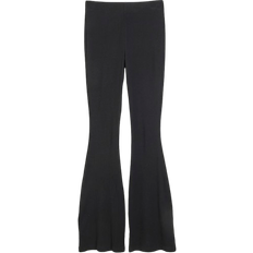 River Island High Waisted Ribbed Flare Leggings - Black