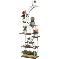 Planters Accessories OutSunny Plant Stand Indoor 8 Tier 62 S-Shaped Plant Shelf
