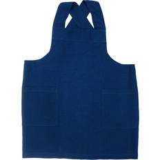 Kaf Home Firenze Stone Washed Linen Smock - Apron Blue
