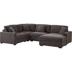 Latitude Run Eugenija Dark Gray Sofa 124.4" 5pcs 5 Seater