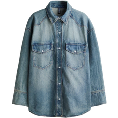 H&M Oversized Denim Shirt - Light Denim Blue