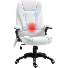 Office massage chair Vinsetto 6-Point Massage And Back Heated Cream White Office Chair 116cm