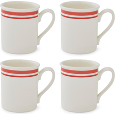 Portmeirion Cups Portmeirion Set of 4 Potter's Stripe Breakfast Mugs - Red Mug