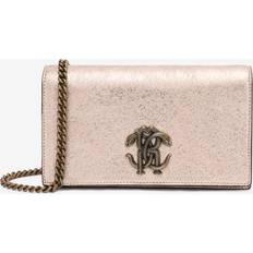 Väskor Roberto Cavalli Cracked Leather Bag With Mirror - Rose Gold