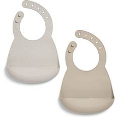 Mamas & Papas Silicone Bibs 2 Pack Neutral Speckle