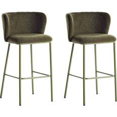 Järn Barstolar Beliani Mina II Dark Green Barstol 98cm 2st