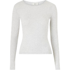 Gina Tricot Basic Long Sleeve Top - Grey Melange