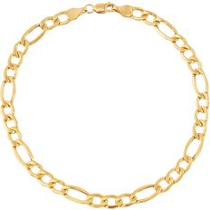 Italian Gold Figaro Link Chain Bracelet - Gold