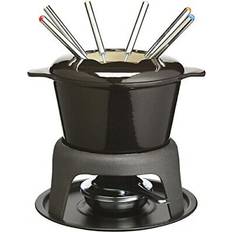 Fondue Masterclass Cast Iron Fondue Set for Chocolate 21 x 18 cm Black