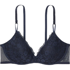 Victoria's Secret Sexy Tee Posey Lace Wireless Push Up Bra - Noir Navy