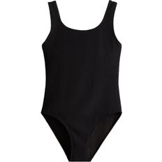 122/128 Badedragter Børnetøj H&M Girl's Ribbed Swimsuit - Black (1259620001)