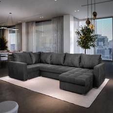 Masseno Ecksofa LORIVO L-S mit Schlaffunktion U-Form PAROS 06 Sofa 285cm 4-Sitzer