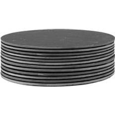 Argon Tableware Linea Round Slate Placemats 30 cm Pack Of 12 Place Mat Black