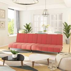 Fløjl Sofaer vidaXL 2-Personers Sovesofa Fløjl Lyserød Sofa