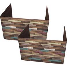 Room Dividers Teacher Created Resources Reclaimed Wood Design Privacy Screen 2ct in Brown/Blue Room Divider