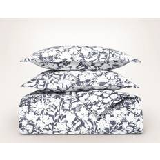 Boll & Branch Signature Hemmed Set Duvet Cover White, Black (269.2x233.7cm)