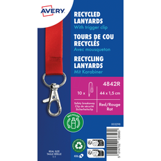 Red Business Card Holders Avery Recycled Lanyards with Trigger Clip 10-pack