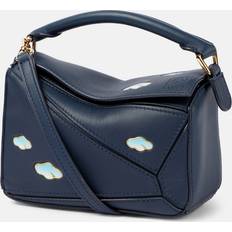 Loewe Puzzle Mini Leather Shoulder Bag - Blue