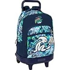 School Bags Safta Large Backpack with Wheels - Navy