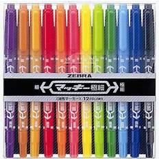 Zebra Oil Pen Mackie Extra Fine 12 Colors MCF-12C