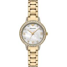 Emporio Armani Dam Armbandsur Emporio Armani Dam Analog Kvartsur Med Rostfritt Stål Armband AR11652 Guld