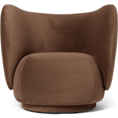 ferm LIVING Rico Swivel Rich Velvet Soft Brown Loungestol 76.5cm