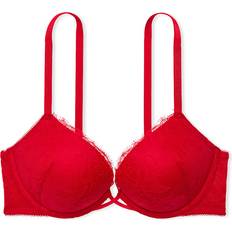 Victoria's Secret Bombshell Add 2-Cups Rose Lace Push-Up Bra - Lipstick