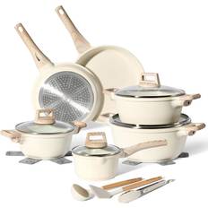 Just Perfecto Non-Stick Induction Beige Set med lock 15 delar